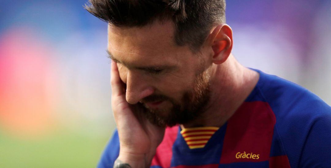 Leo Messi, en el partido en el que el Barcelona cayó goleado ante el Bayern (2-8)