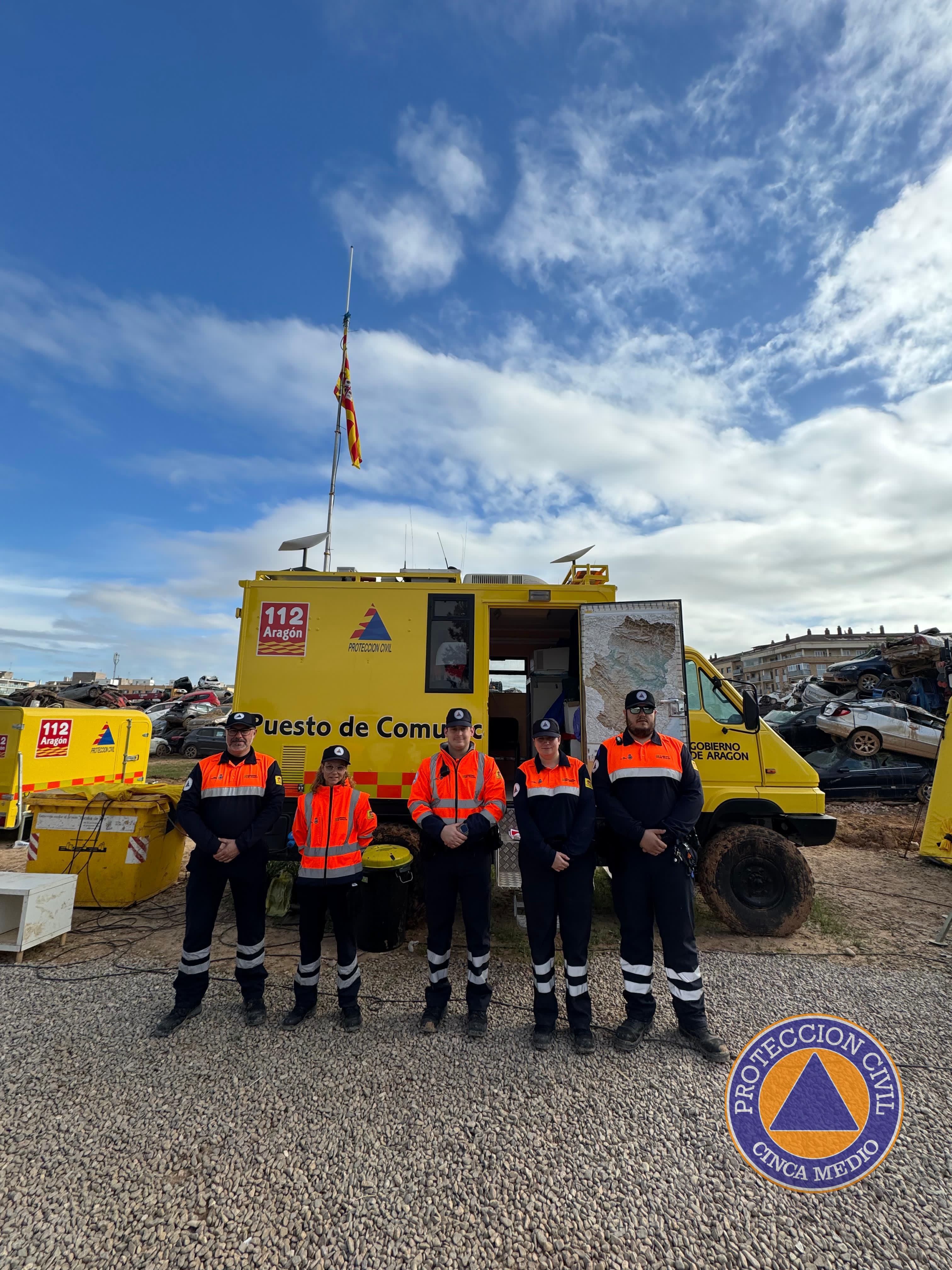 Voluntarios Protección Civil Cinca Medio en Catarroja.