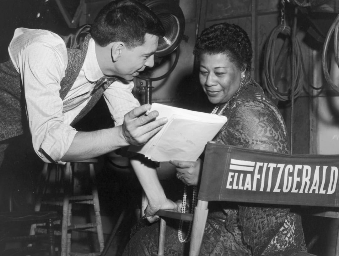 Ella Fitzgerald durante un rodaje