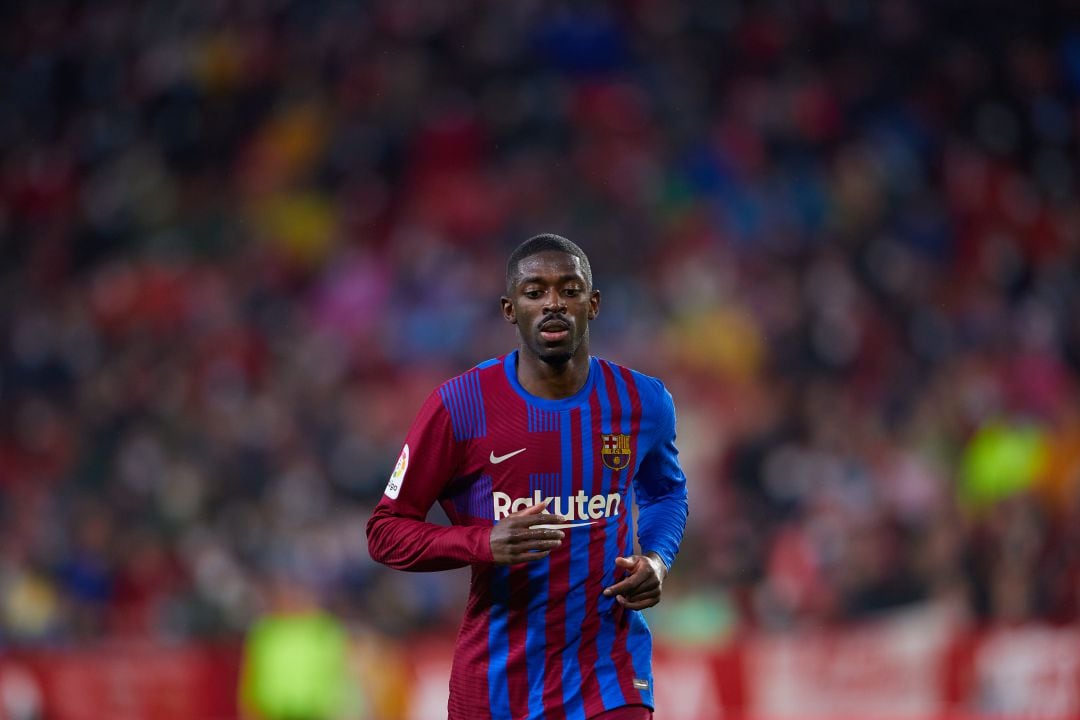 Dembélé, durante el partido contra el Sevilla