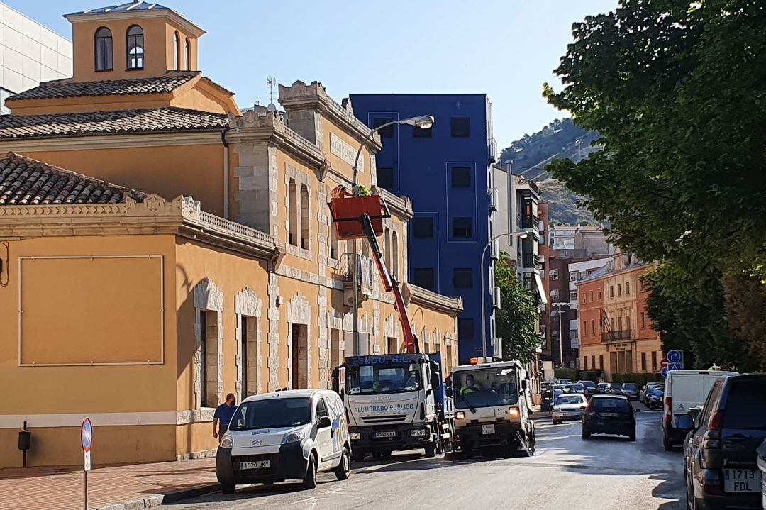 Instalación de un sensor en la calle Aguirre