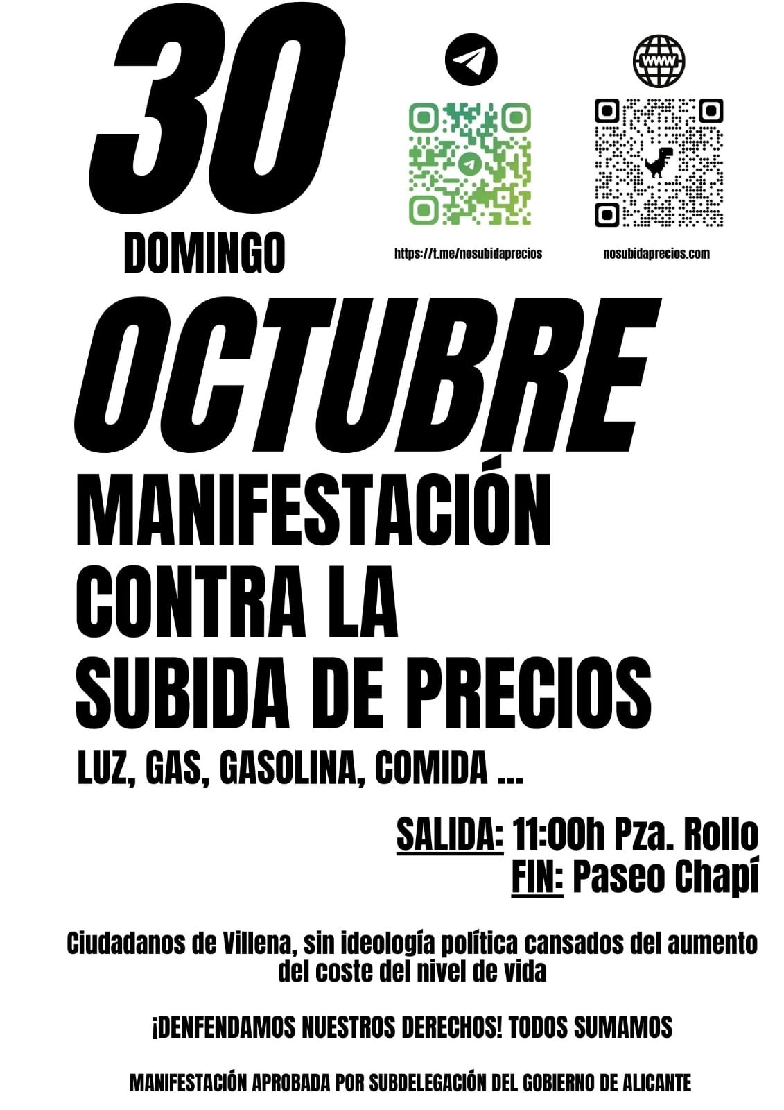 Cartel de la manifestación