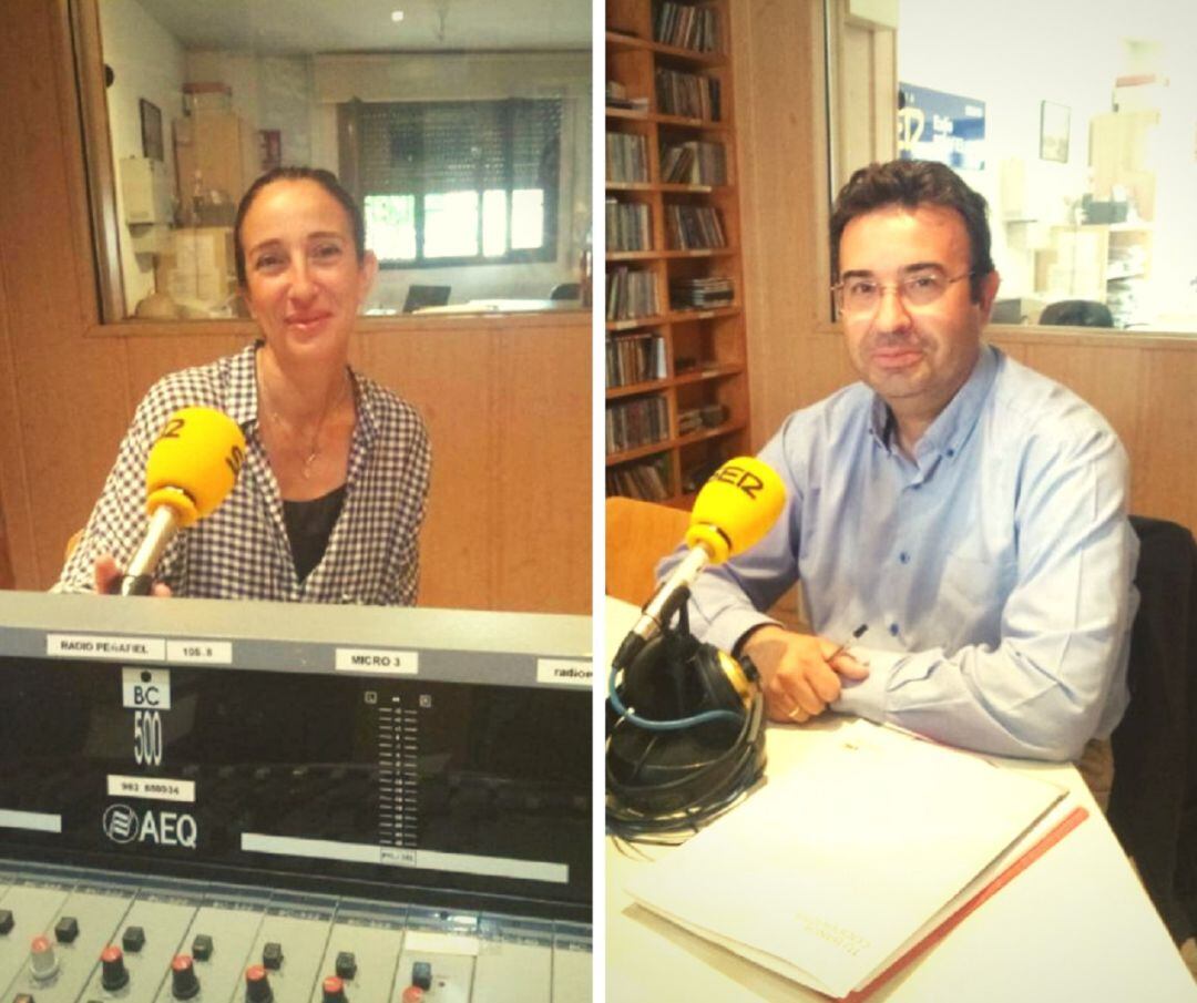 Laura Fernández (i), de Peñafiel Futuro y Roberto Díez, del Partido Popular.