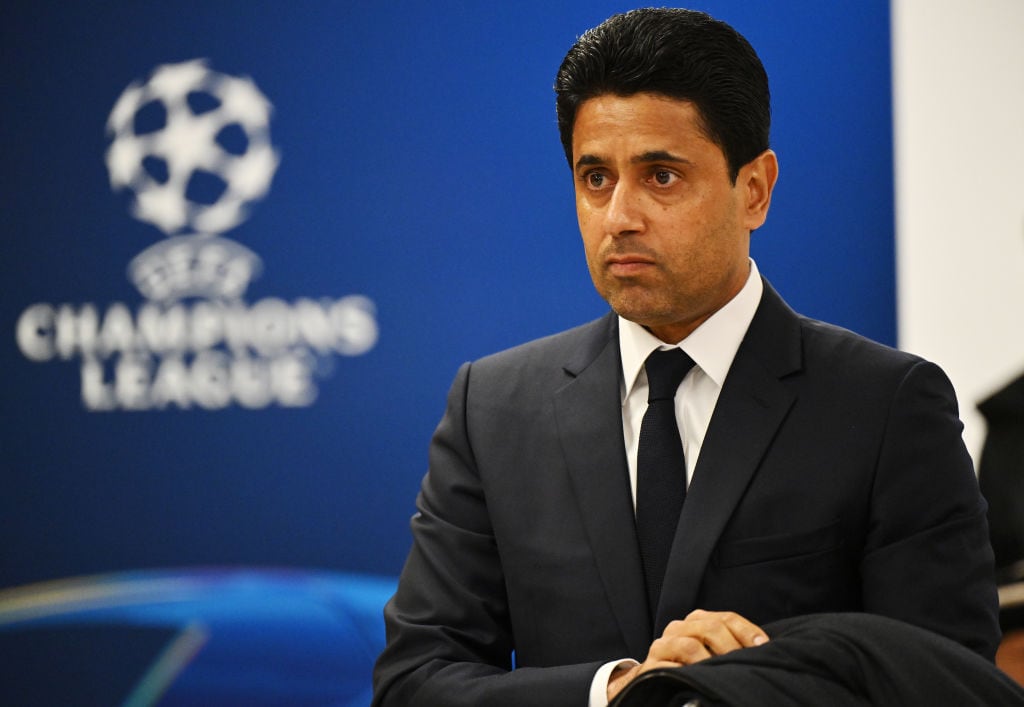 Nasser Al-Khelaifi, durante un partido de Champions del PSG