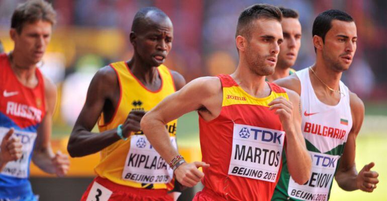 Sebastián Martos durante la prueba de 3.000 obstáculos en el Campeonato del Mundo de Atletismo Pekin 2015.