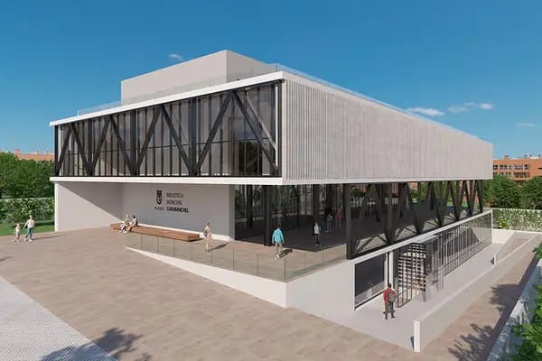 Render de la futura biblioteca municipal de Carabanchel Alto