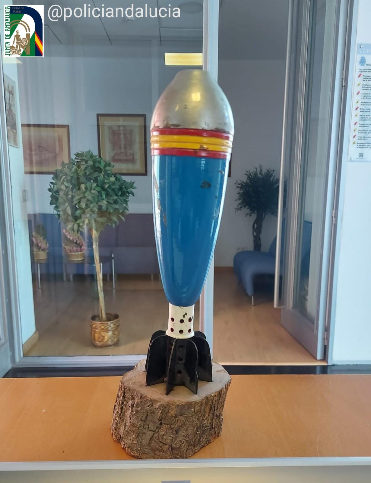 Proyectil encontrado en Jaén.