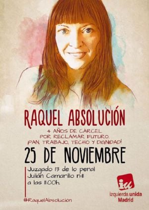 Carteles de apoyo a Raquel Tenías