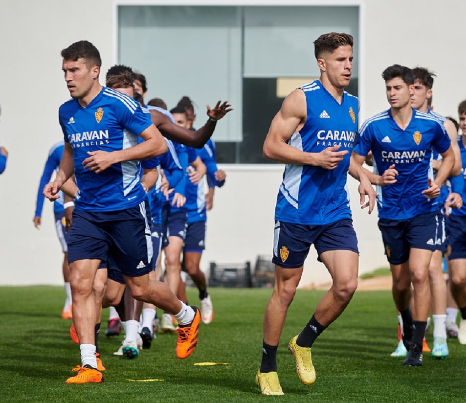 Zapater y Giuliano, durante un entrenamiento en la Ciudad Deportiva