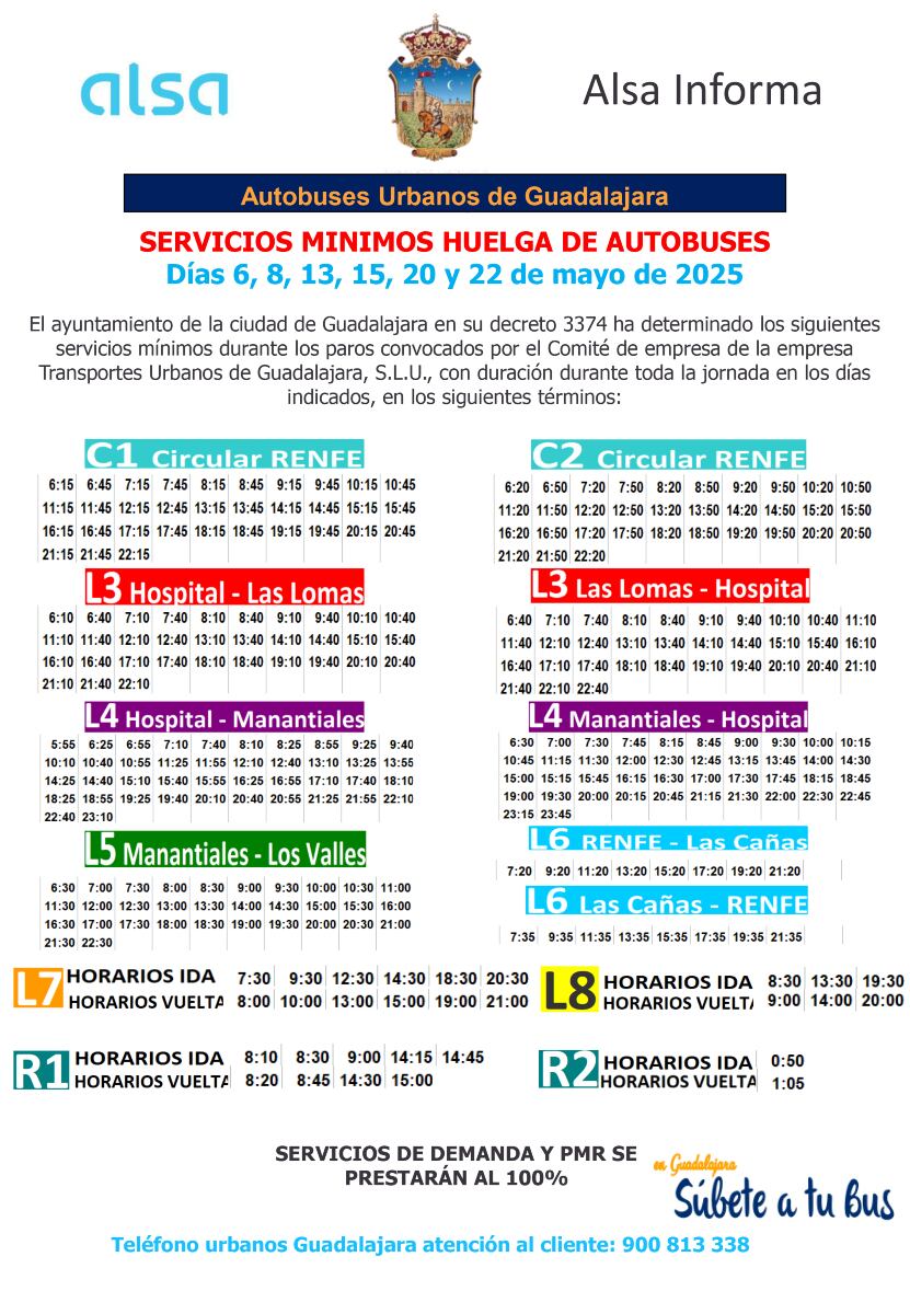 Servicios Mínimos. Horarios