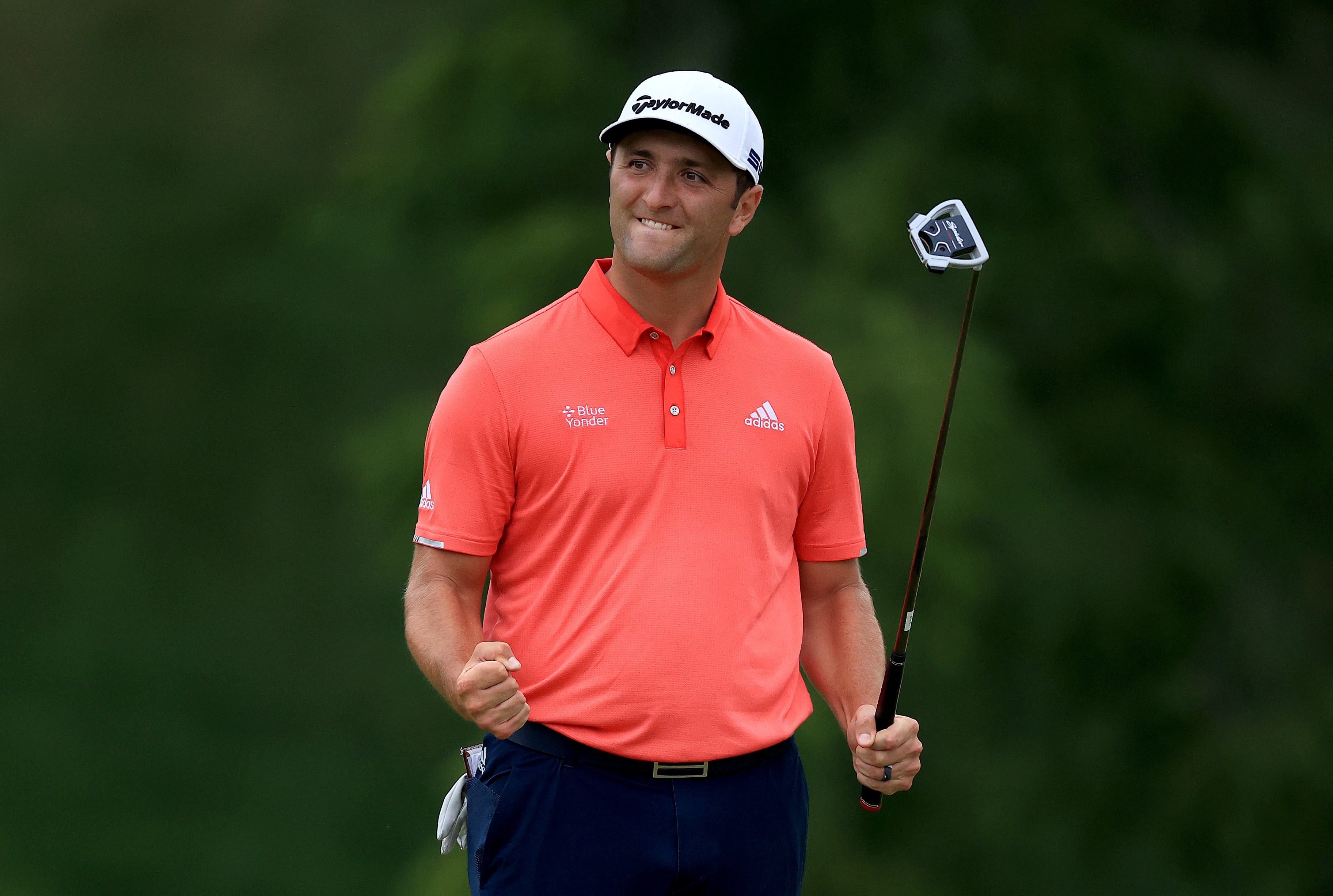 Jon Rahm celebra un golpe en la final del Memorial Tournament