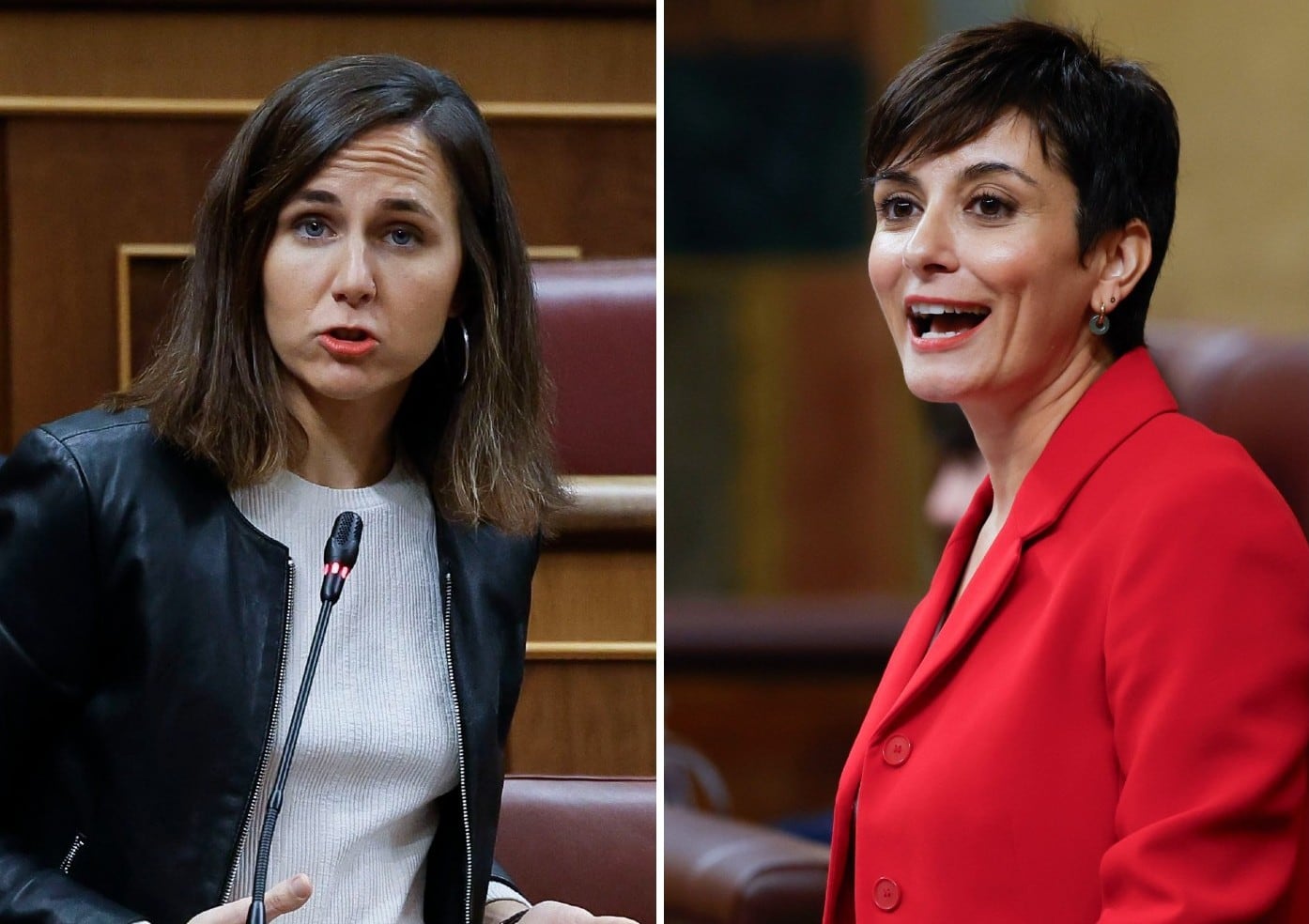 Ione Belarra e Isabel Rodríguez este miércoles en el Congreso