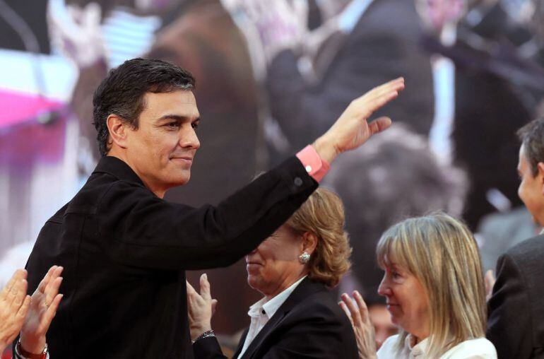 El líder del PSOE, Pedro Sánchez, durante su intervención en la clausura de la Escuela de Buen Gobierno Jaime Vera de su partido