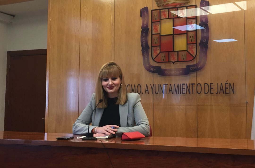 La concejala de Promoción Económica, María Cantos, durante la presentación de OLIVABA 2020.