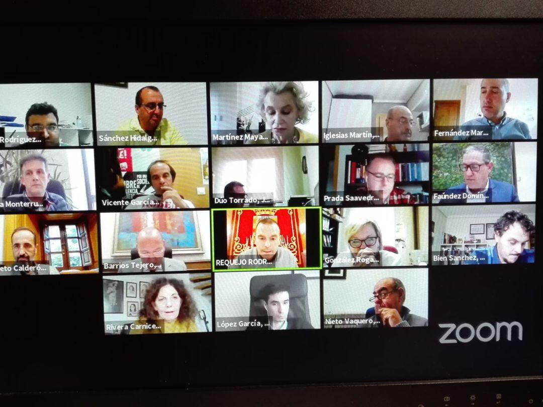 La sesión virtual del Pleno de la Diputación sin los miembros del PSOE, tras su sorpresivo abandono