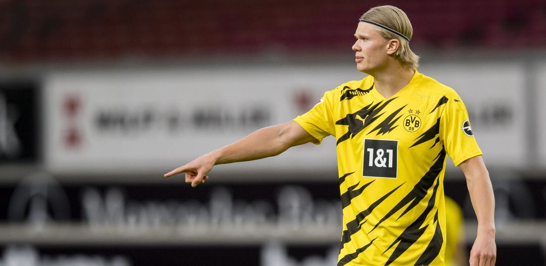 Erling Haaland, durante su último partido de Bundesliga con el Dortmund