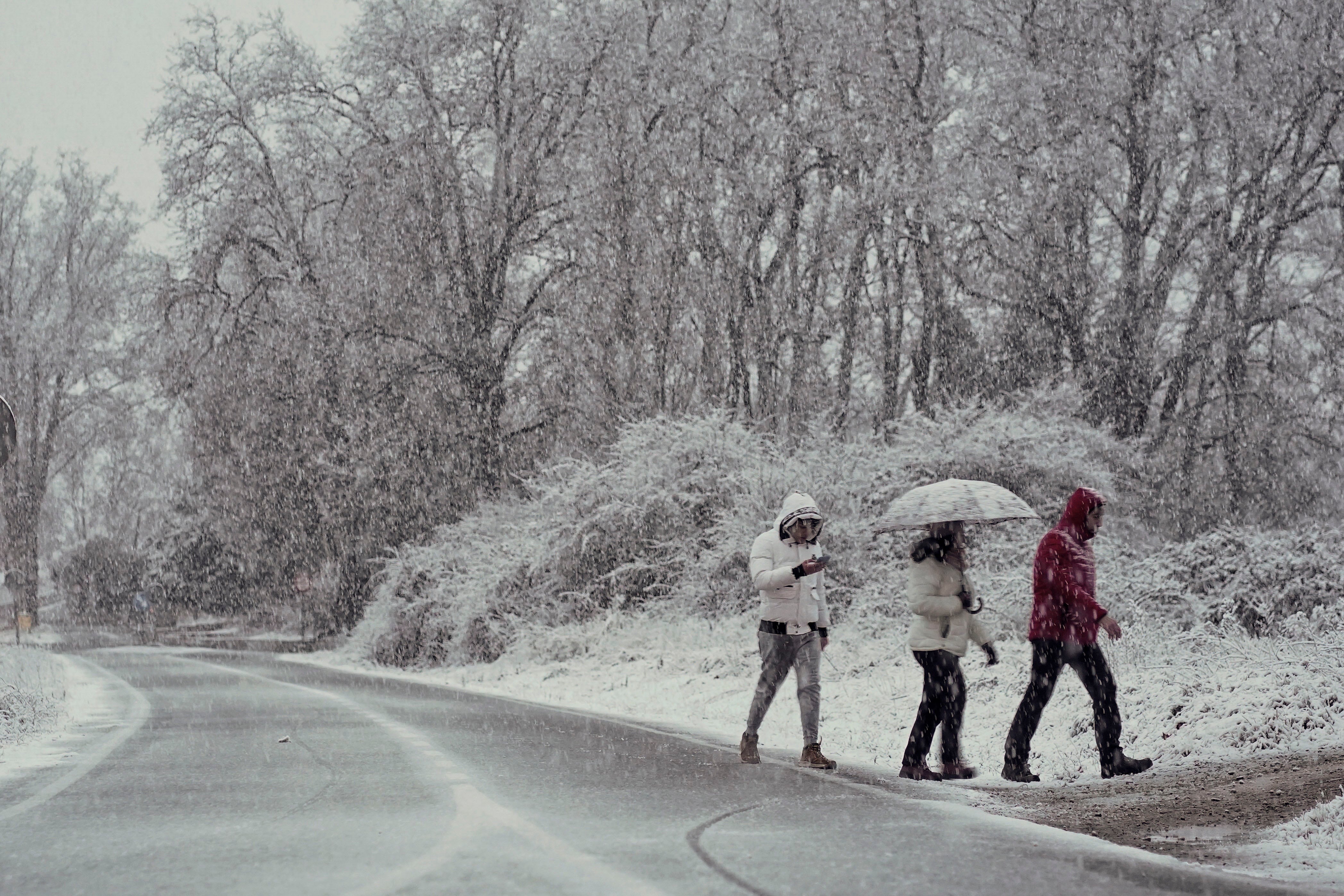 La nieve ha caído esta tarde en la ciudad de Valladolid, al igual que en la provincia que estaba en aviso de alerta amarilla por nieve desde esta mañana.