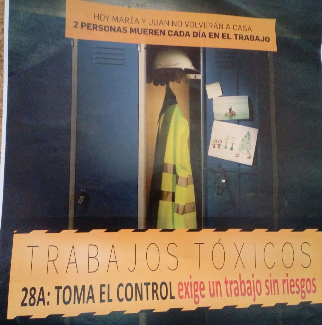 Imagen del cartel de UGT ante el día internacional de la Seguridad y Salud en el Trabajo, el próximo 28 de abril