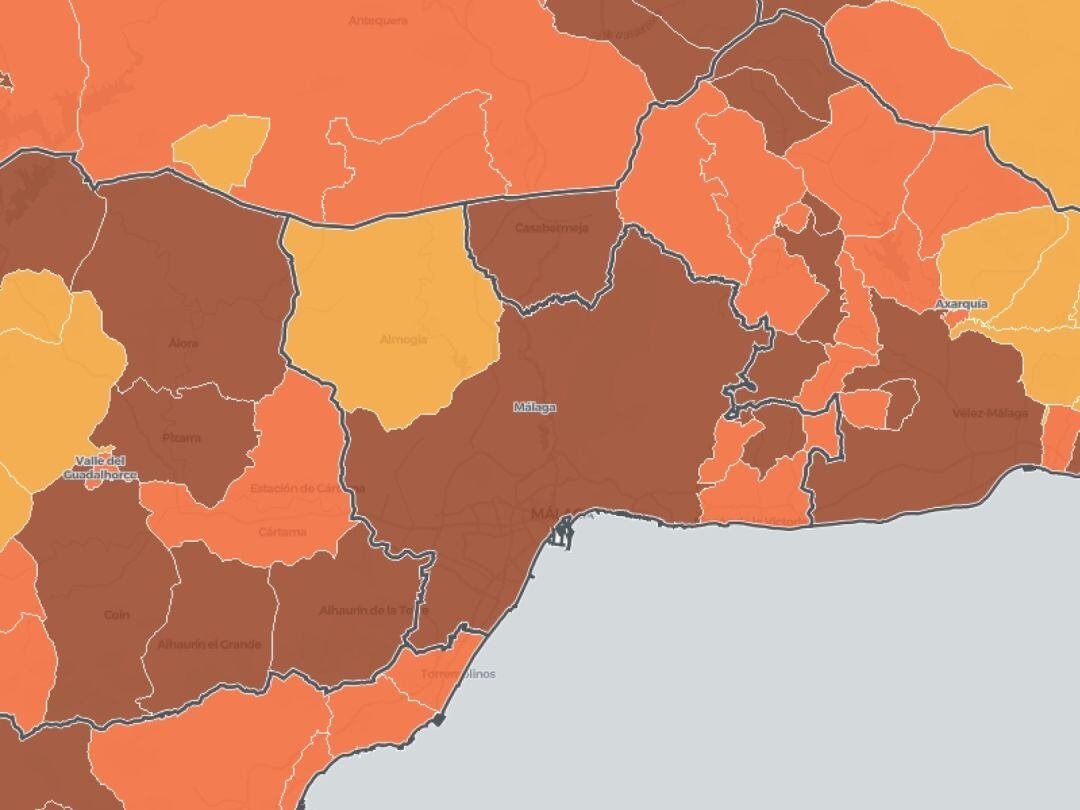 Mapa Covid de Málaga
