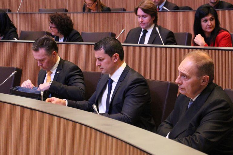 El grup liberal en una sessió de Consell General recent.