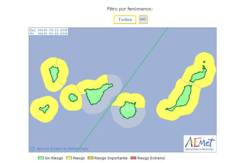 Avisos domingo Canarias