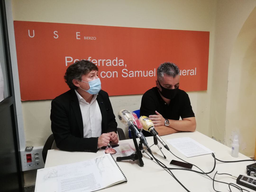 El portavoz de USE, Samuel Folgueral y el responsable de Medio Rural de la formación, Santiago Macías