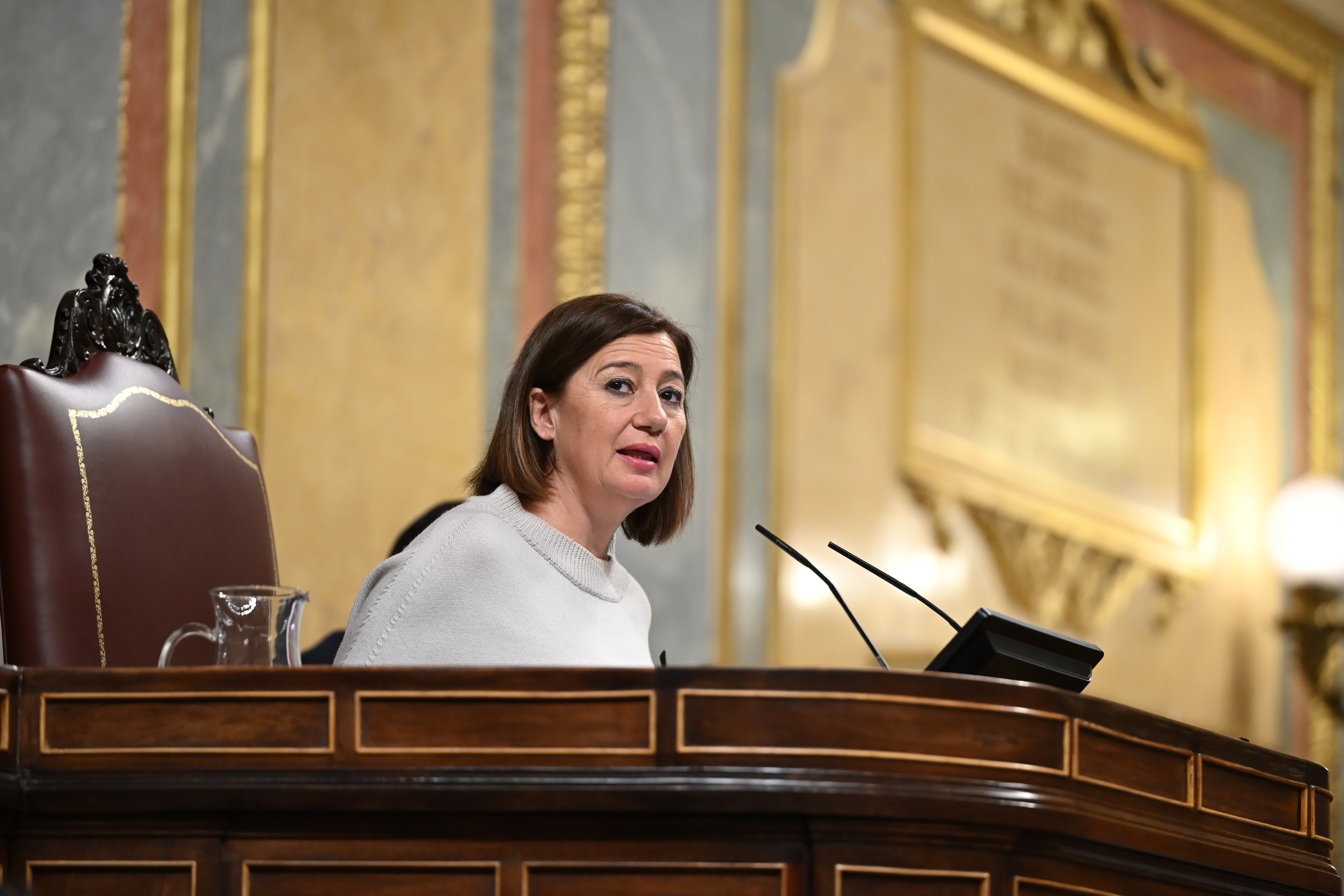 La presidenta del Congreso, Francina Armengol, durante un pleno del Congreso de los Diputados. EFE/Fernando Villar