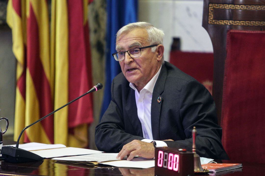 El alcade de València, Joan Ribó, durante el Debate del Estado de la Ciudad