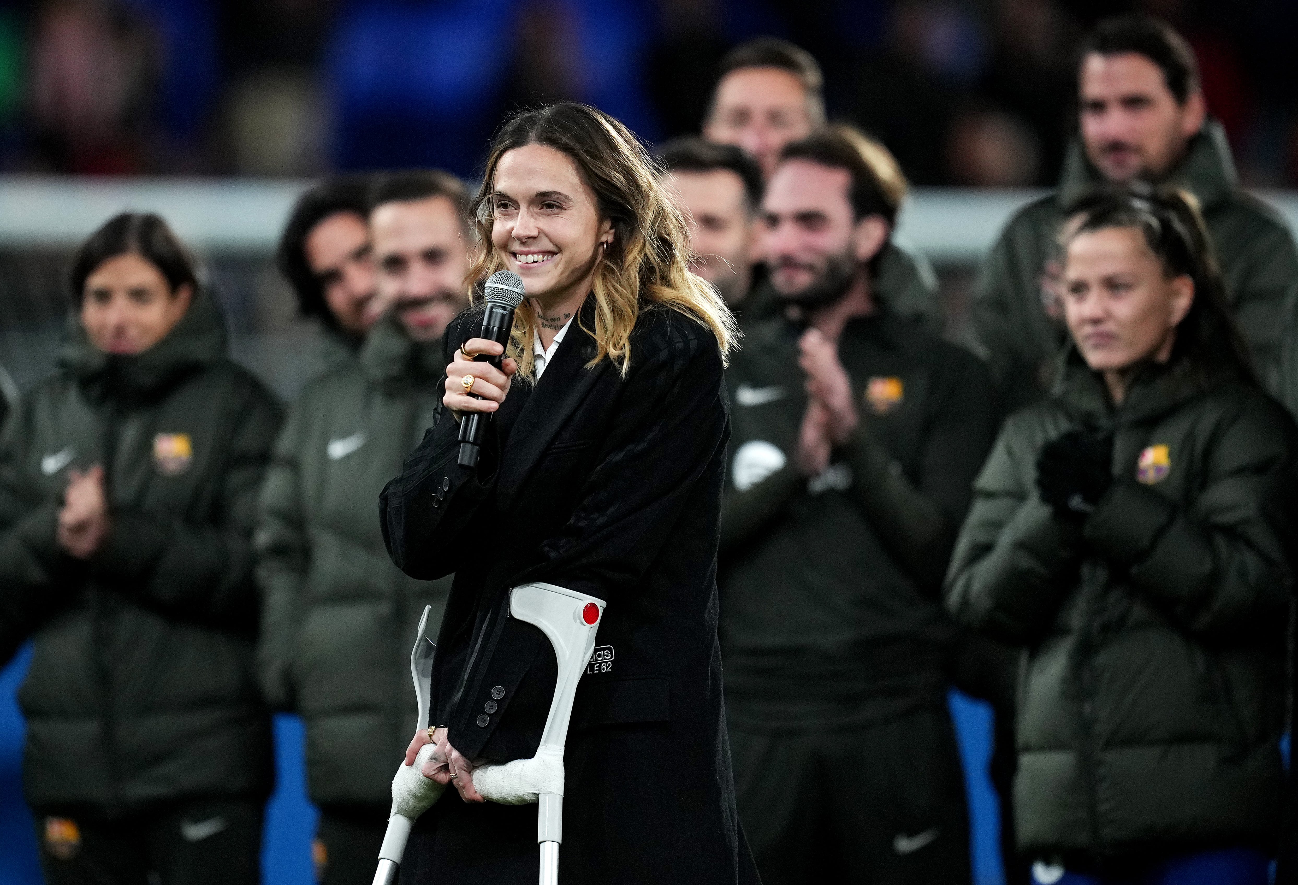 Mapi León habla a la afición del FC Barcelona