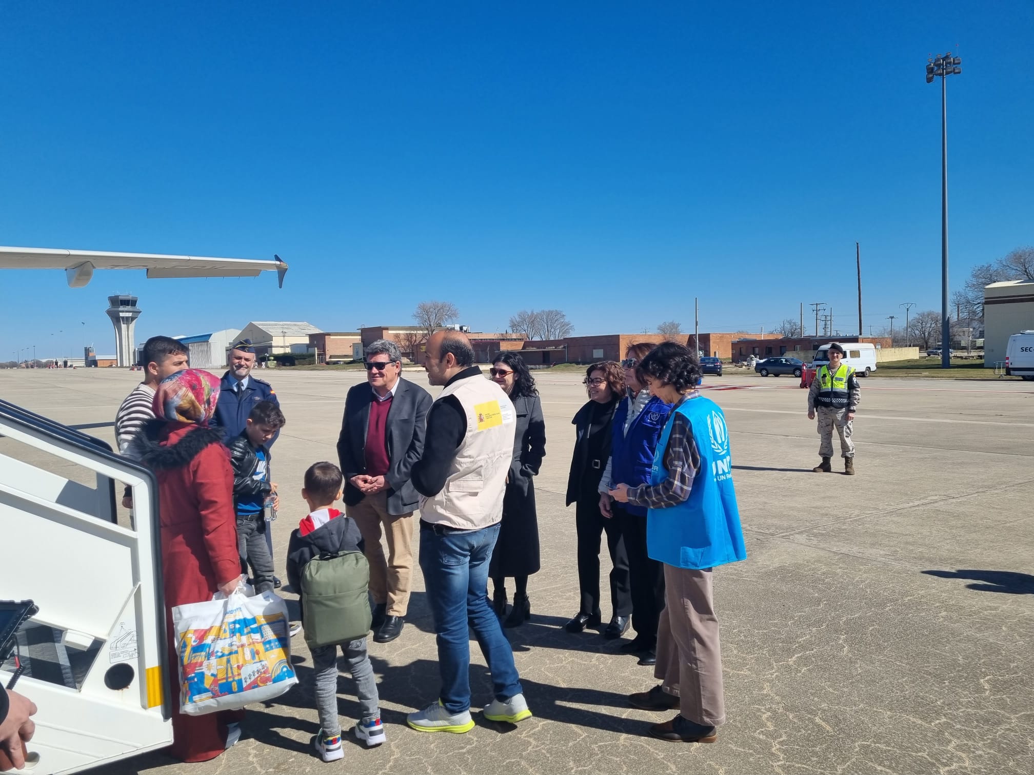 Llegada refugiados sirios/Foto Ministerio de Inclusión y S. Social