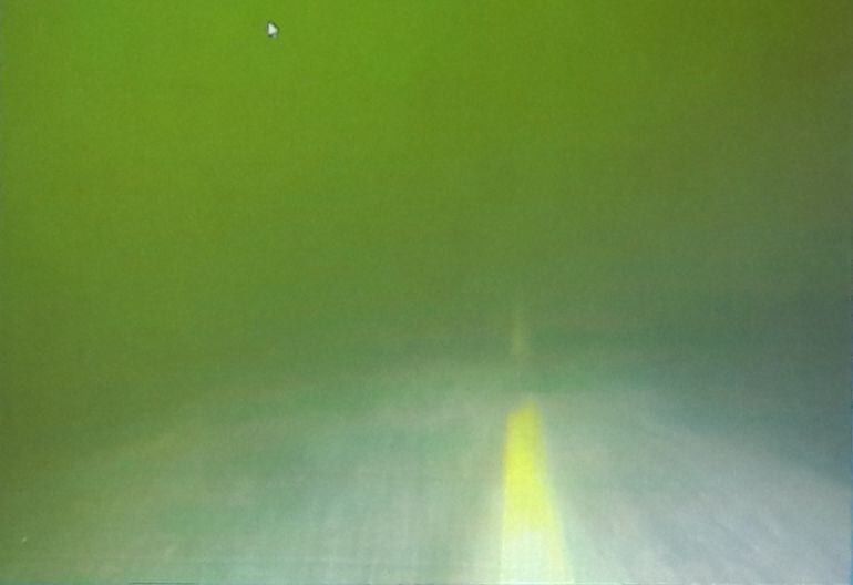 Fondos marinos del Mar Menor durante las mediciones realizadas, que evidencian la turbidez del agua y la inexistencia de praderas marinas.