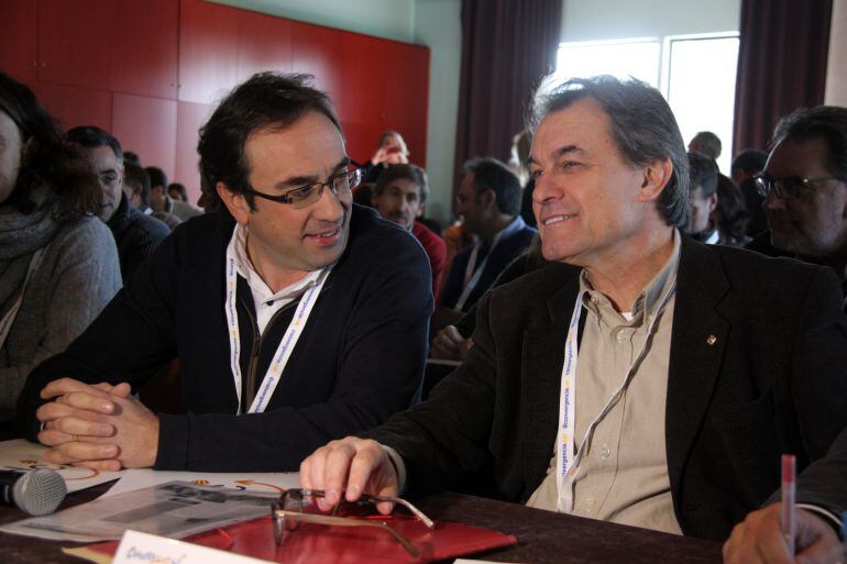 Josep Rull i Artur Mas al Consell Nacional de CDC