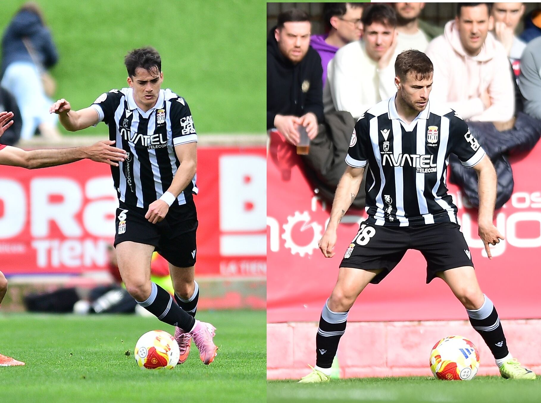 Nil Jiménez y Dani Perejón durante el partido en Tarazona, donde caían lesionados