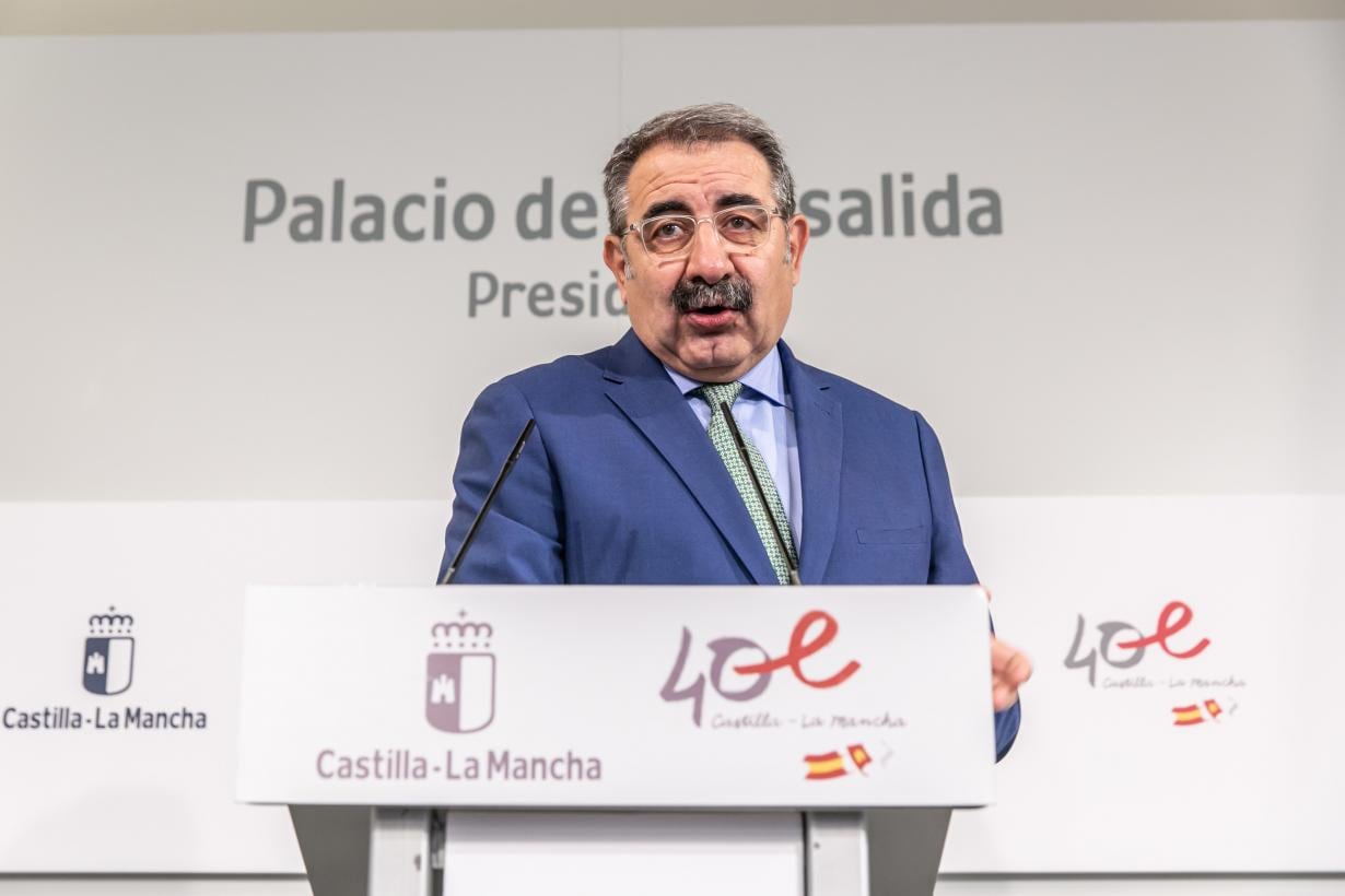 Jesús Fernández Sanz, consejero de Sanidad de Castilla-La Mancha durante la rueda de prensa posterior al Consejo de Gobierno