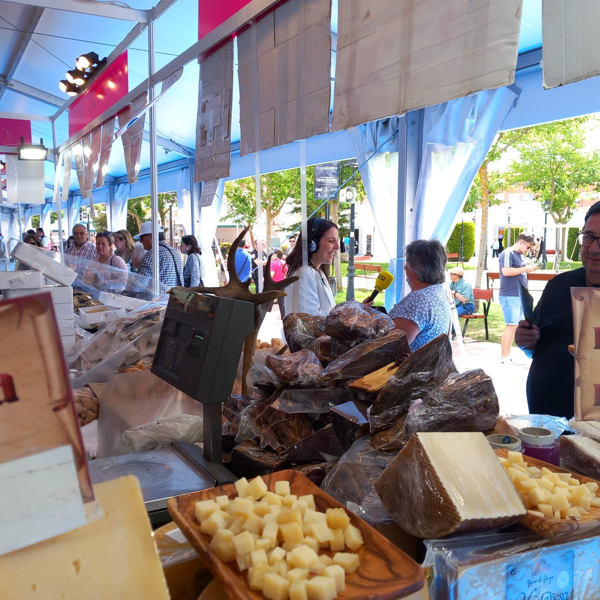 Imagen del micrófono inalámbrico de Gema Molina, en la jornada inaugural de FERACAM