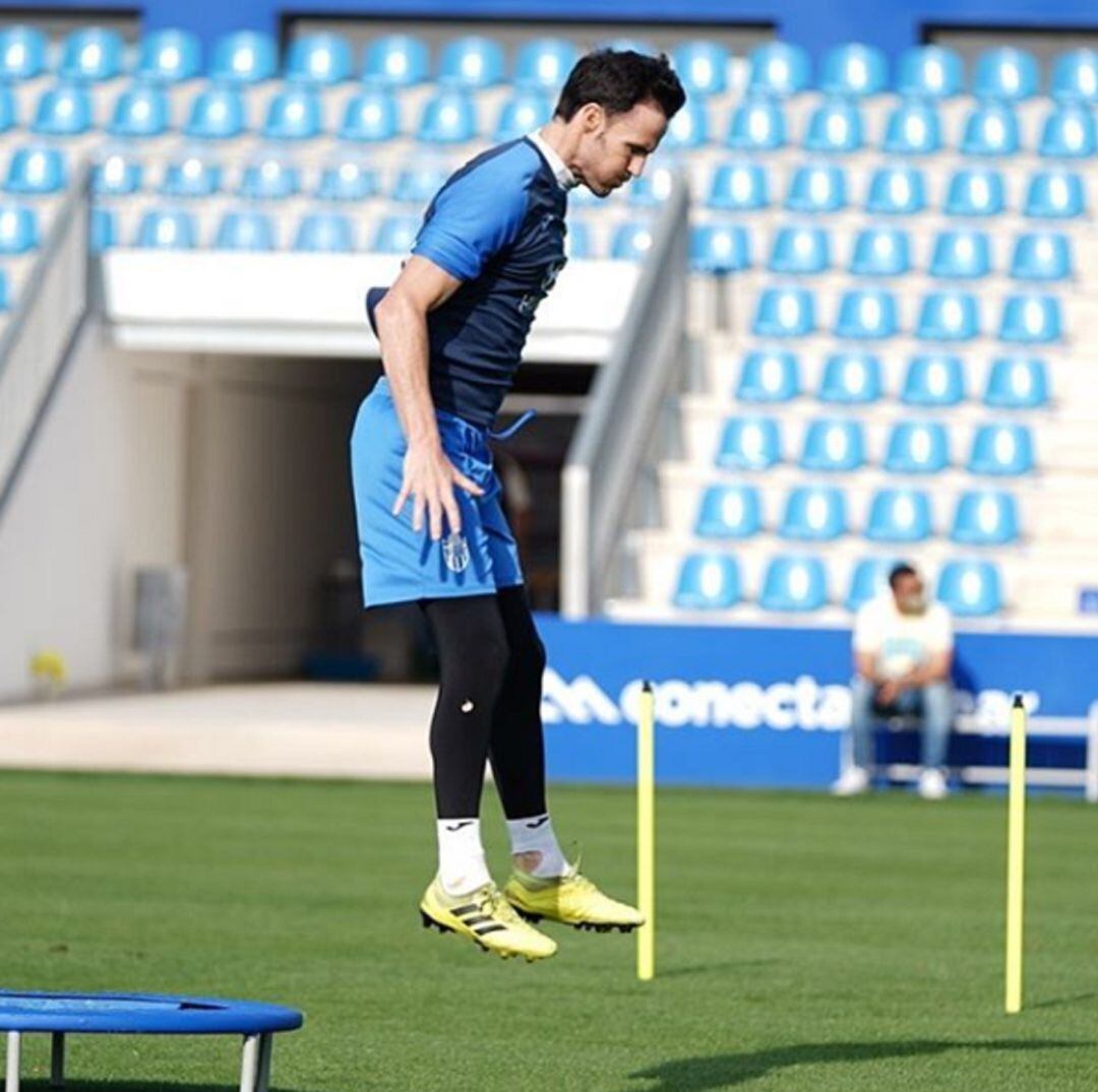 Manu Herrera entrenando con el Atlético Baleares