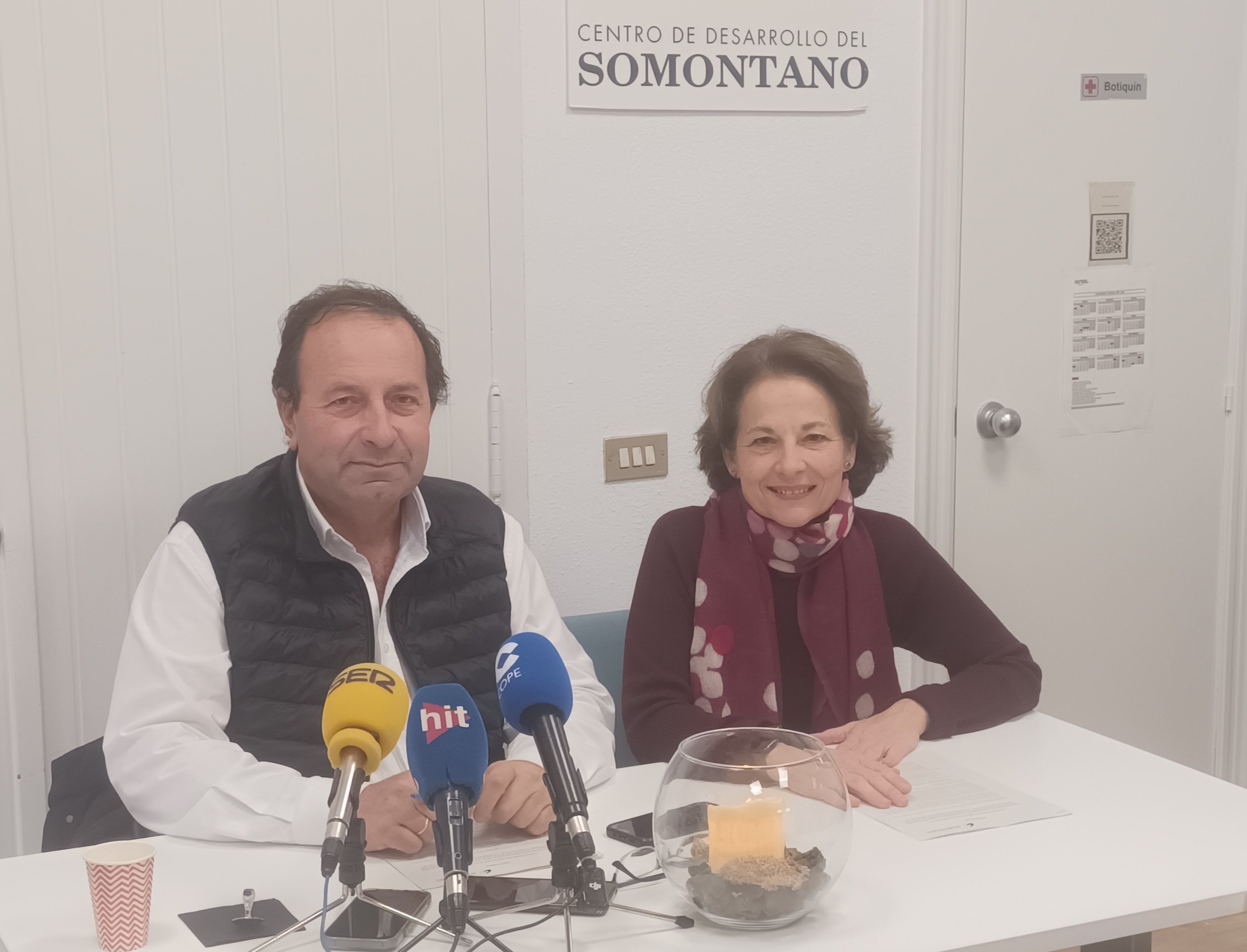 Mariano Altemir y Paloma Fábregas, presidente y gerente del Ceder Somontano