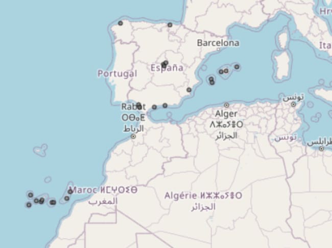 Mapa de España de zonas de bajas emisiones pendientes.