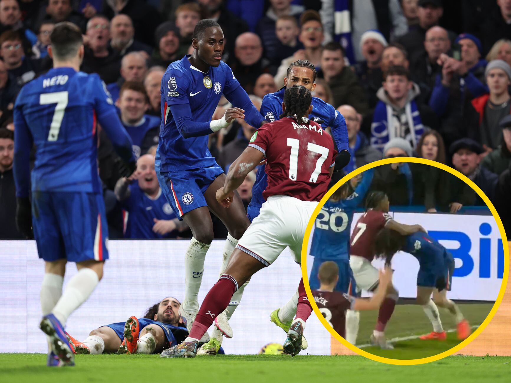 El empujón de Adama Traoré a Cucurella / Cadena SER