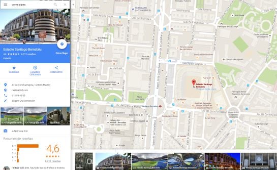 Imagen de Google Maps con la ubicación de &quot;come pipas&quot;