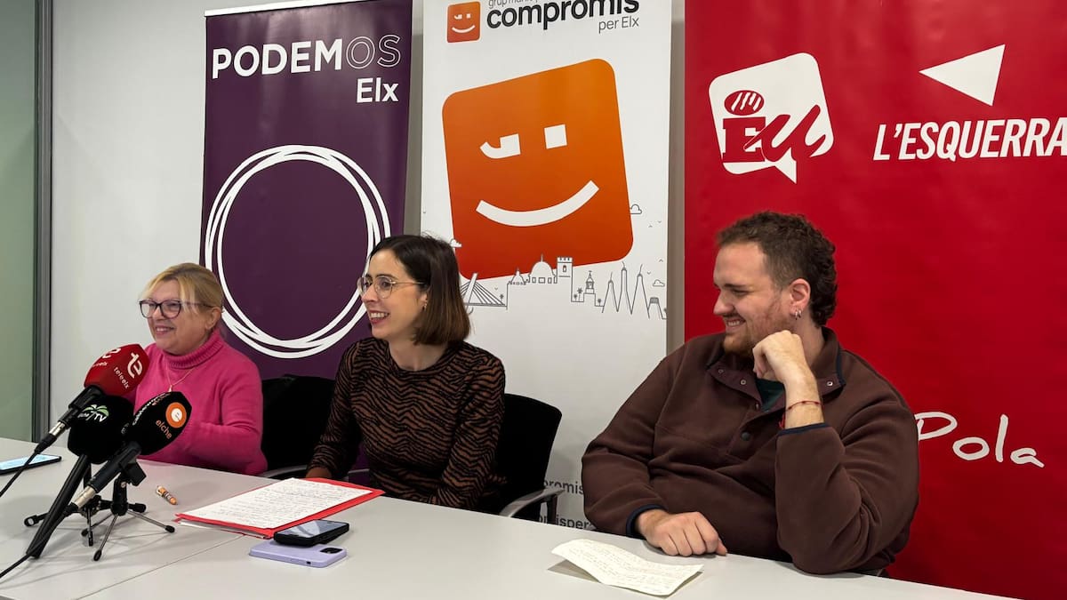 Compromís, Esquerra Unida y Podem Elx se unen para presentar enmiendas al presupuesto