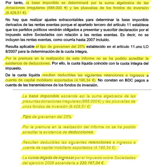 Arriba, el informe oficial de la Agencia Tributaria; abajo, el documento interno de Haceinda.