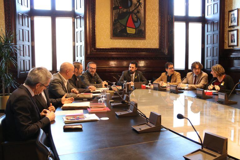 Imagen de la reunión de la Mesa del Parlament de este martes 13 de febrero