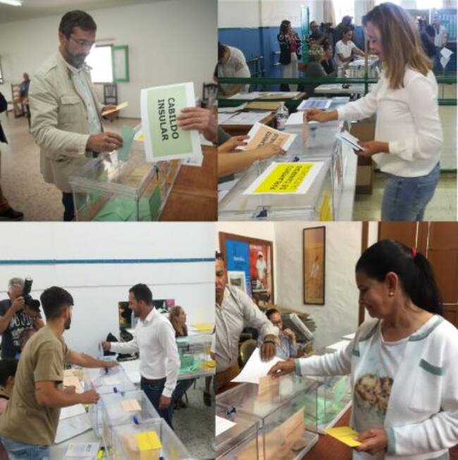 Los candidatos al Cabildo de Lanzarote y han ejercido su derecho al voto.