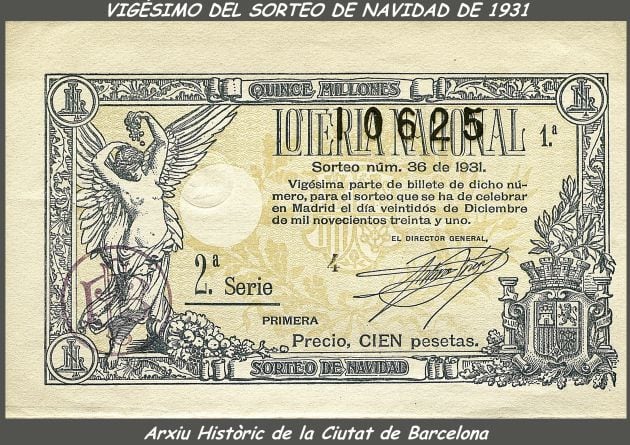 Vigésimo del Sorteo de Navidad de 1931