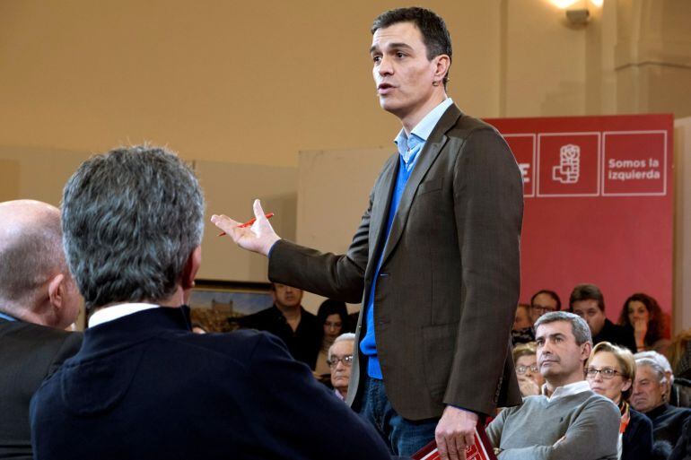 El secretario general del PSOE, Pedro Sánchez, interviene en una Asamblea Abierta a la Ciudadanía en Toledo