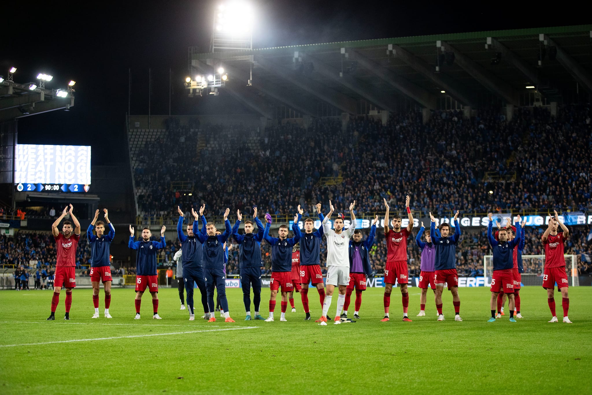 Osasuna agradece el apoyo de los aficionados desplazados a Brujas