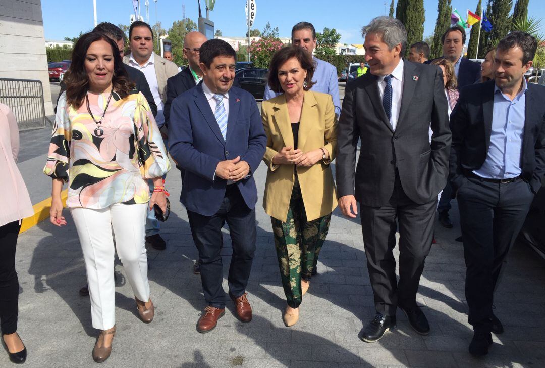 Carmen Calvo ha visitado, este sábado, la Feria Internacional del Olivar e Industrias Afines EXPOLIVA