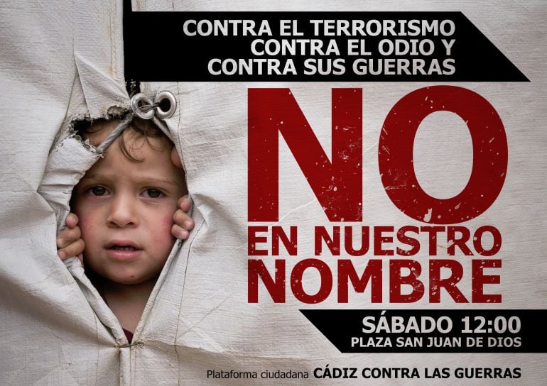 Imagen del cartel anunciador de la movilización contra las guerras