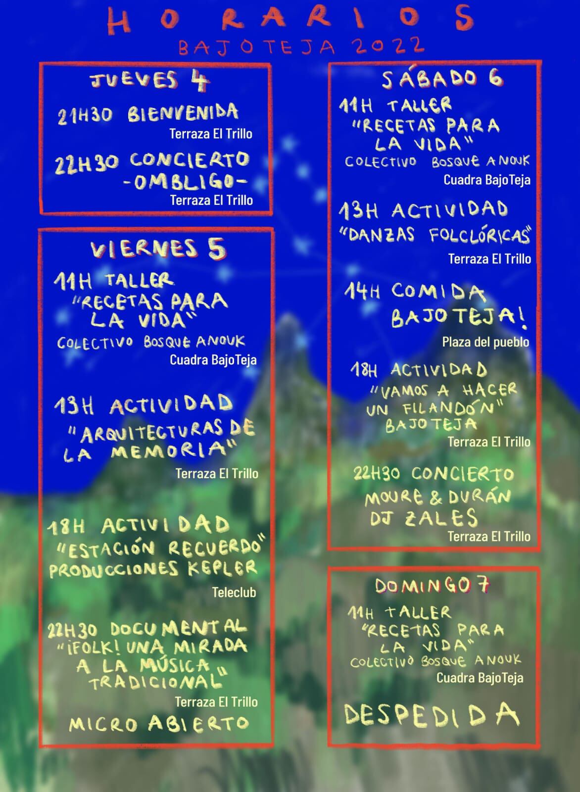 Programa de actividades de Bajoteja 2022